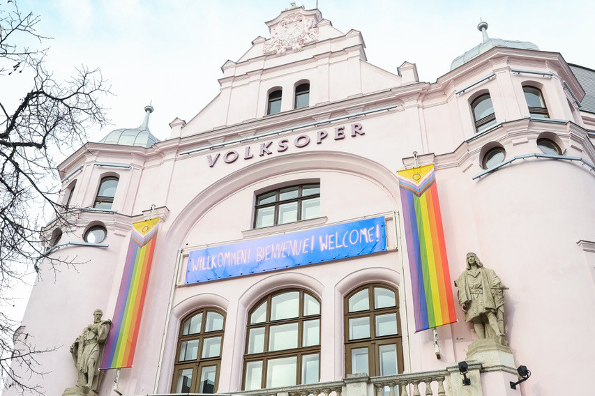Volksoper_with rainbow flags
